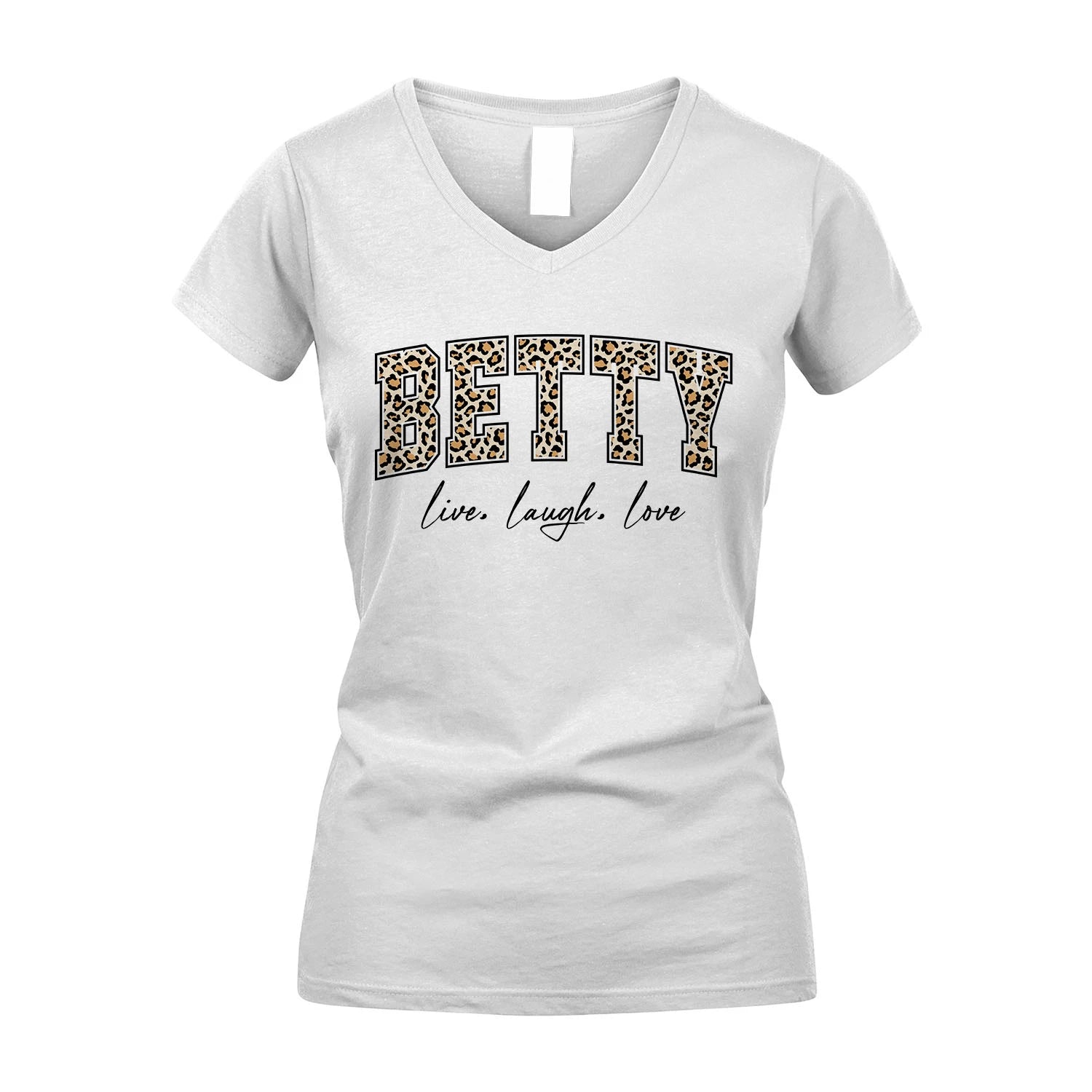 Live Laugh Love Custom Name With Leopard Pattern Shirt BETTY M1-13