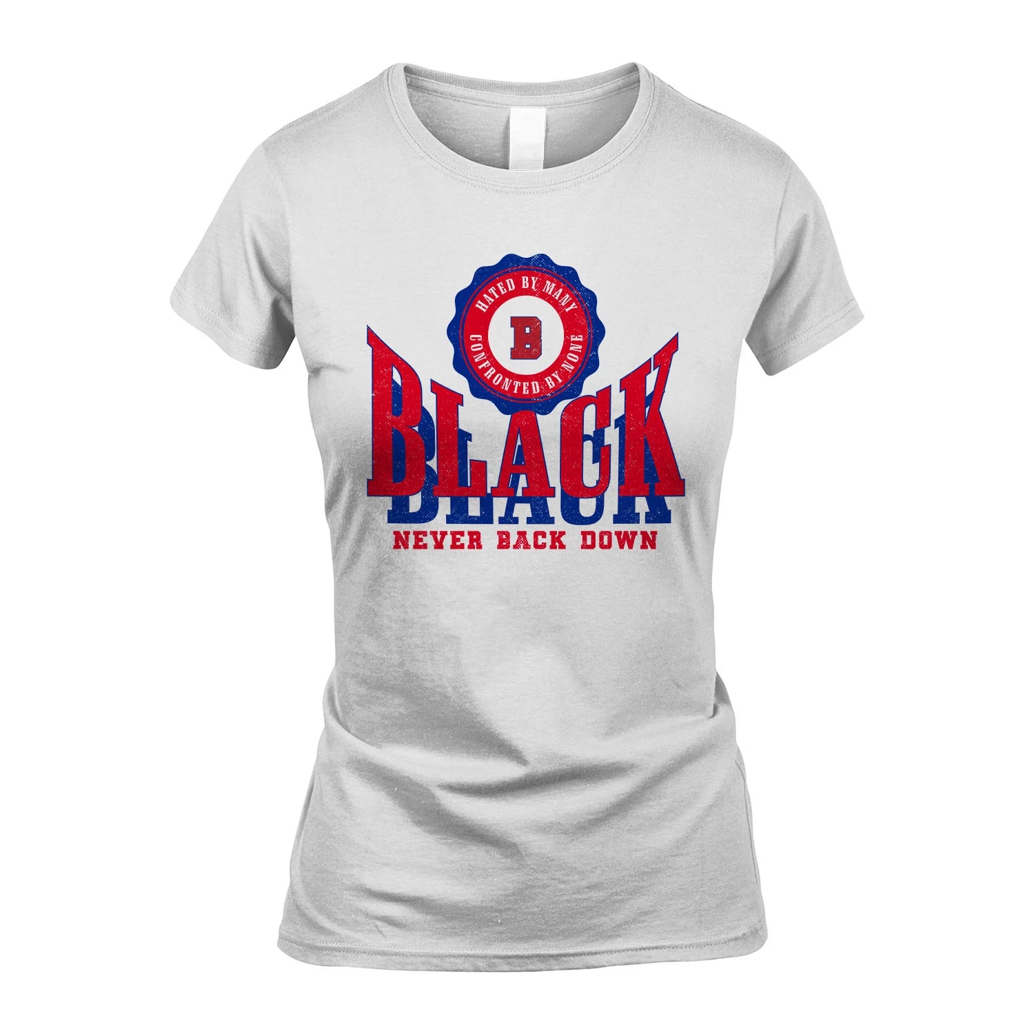 Your Name Never Back Down Shirt BLACK M1-33