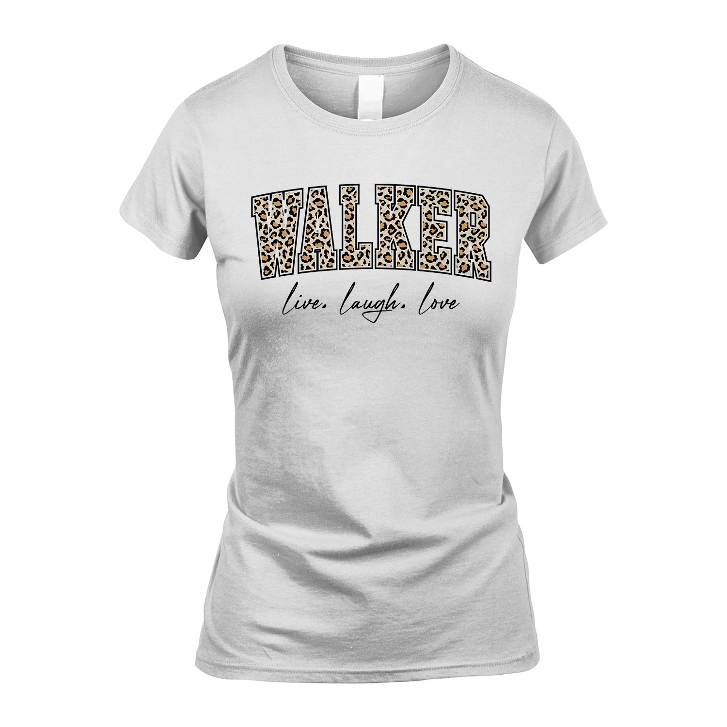 Live Laugh Love Custom Name With Leopard Pattern Shirt WALKER M1-13