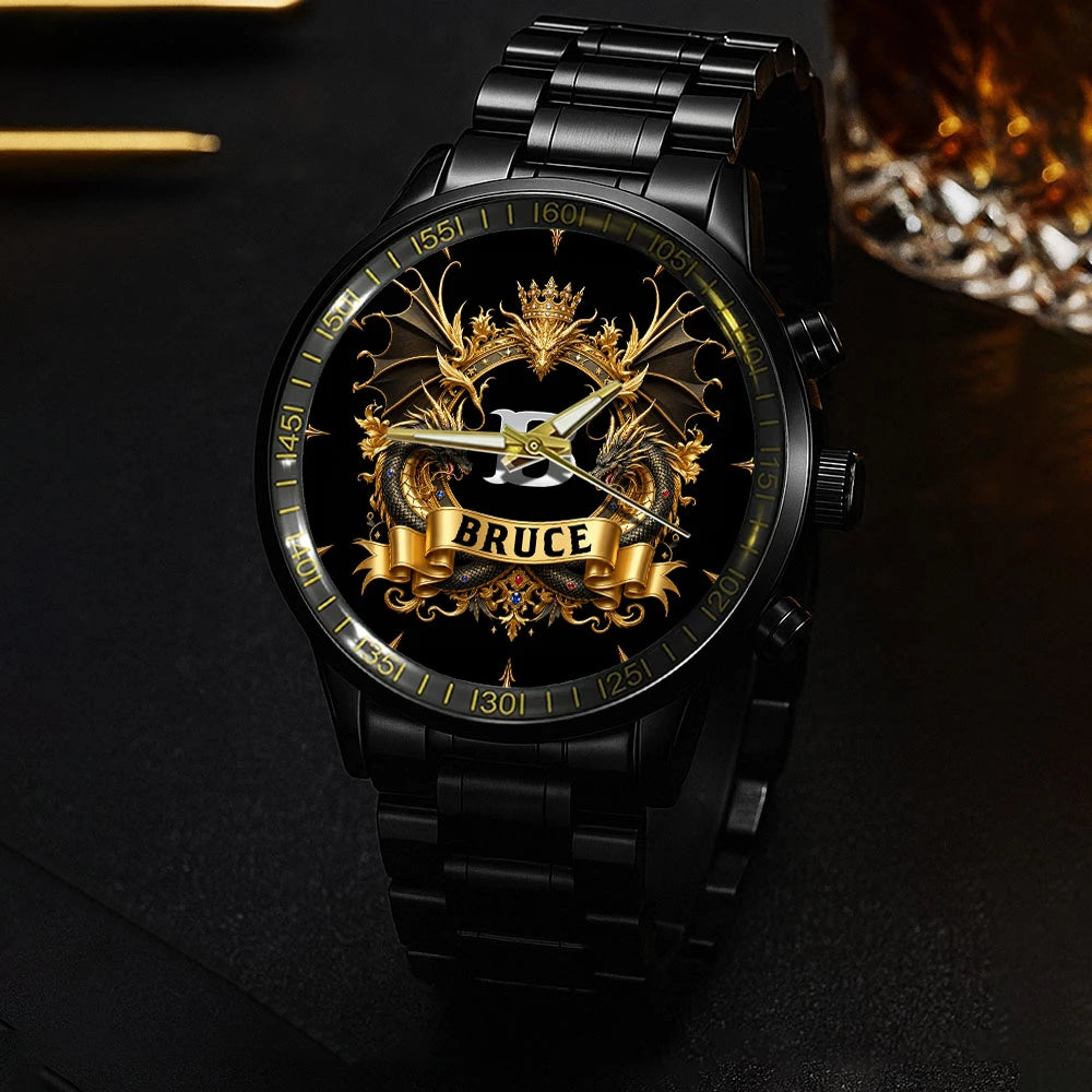 Personalized Name Golden Dragon Watch BRUCE M1-W6
