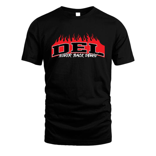 Never Back Down Your Name With Fire Shirt DEL M1-37