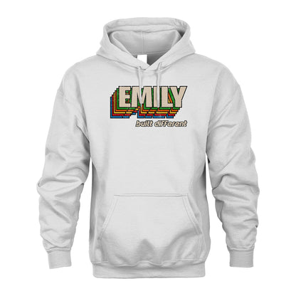 Your Name Built Different Retro Shirt EMILY M1-26