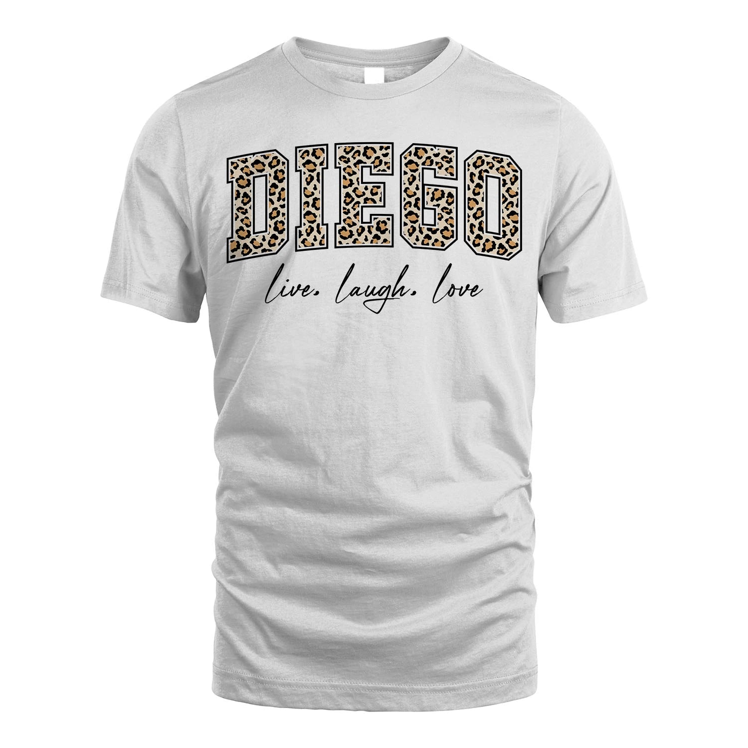 Live Laugh Love Custom Name With Leopard Pattern Shirt DIEGO M1-13