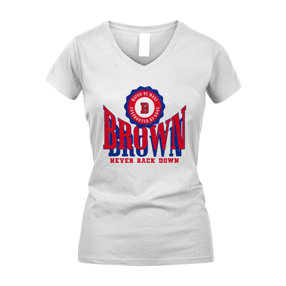 Your Name Never Back Down Shirt BROWN M1-33