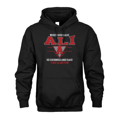 When God Made Your Name He Grinned And Said This'll Be Fun Baseball Shirt ALI M1-29