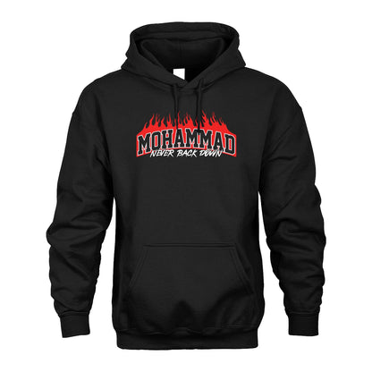 Never Back Down Your Name With Fire Shirt MOHAMMAD M1-37