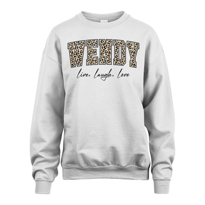 Live Laugh Love Custom Name With Leopard Pattern Shirt WENDY M1-13