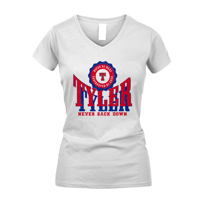 Your Name Never Back Down Shirt TYLER M1-33
