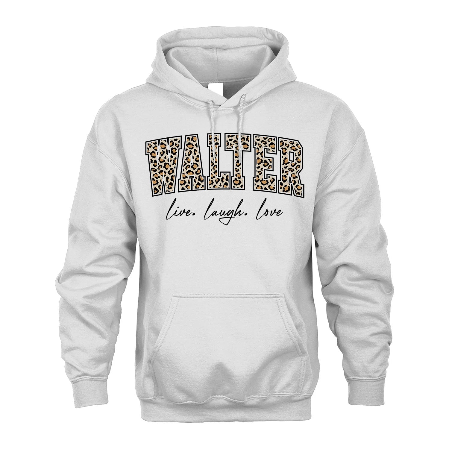 Live Laugh Love Custom Name With Leopard Pattern Shirt WALTER M1-13