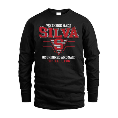 When God Made Your Name He Grinned And Said This'll Be Fun Baseball Shirt SILVA M1-29