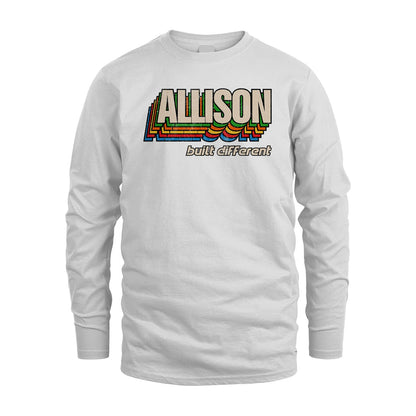 Your Name Built Different Retro Shirt ALLISON M1-26
