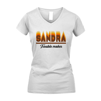 Your Name Trouble Maker Funny Shirt SANDRA M1-34