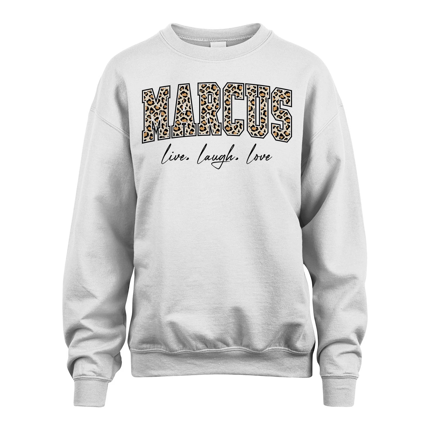 Live Laugh Love Custom Name With Leopard Pattern Shirt MARCUS M1-13