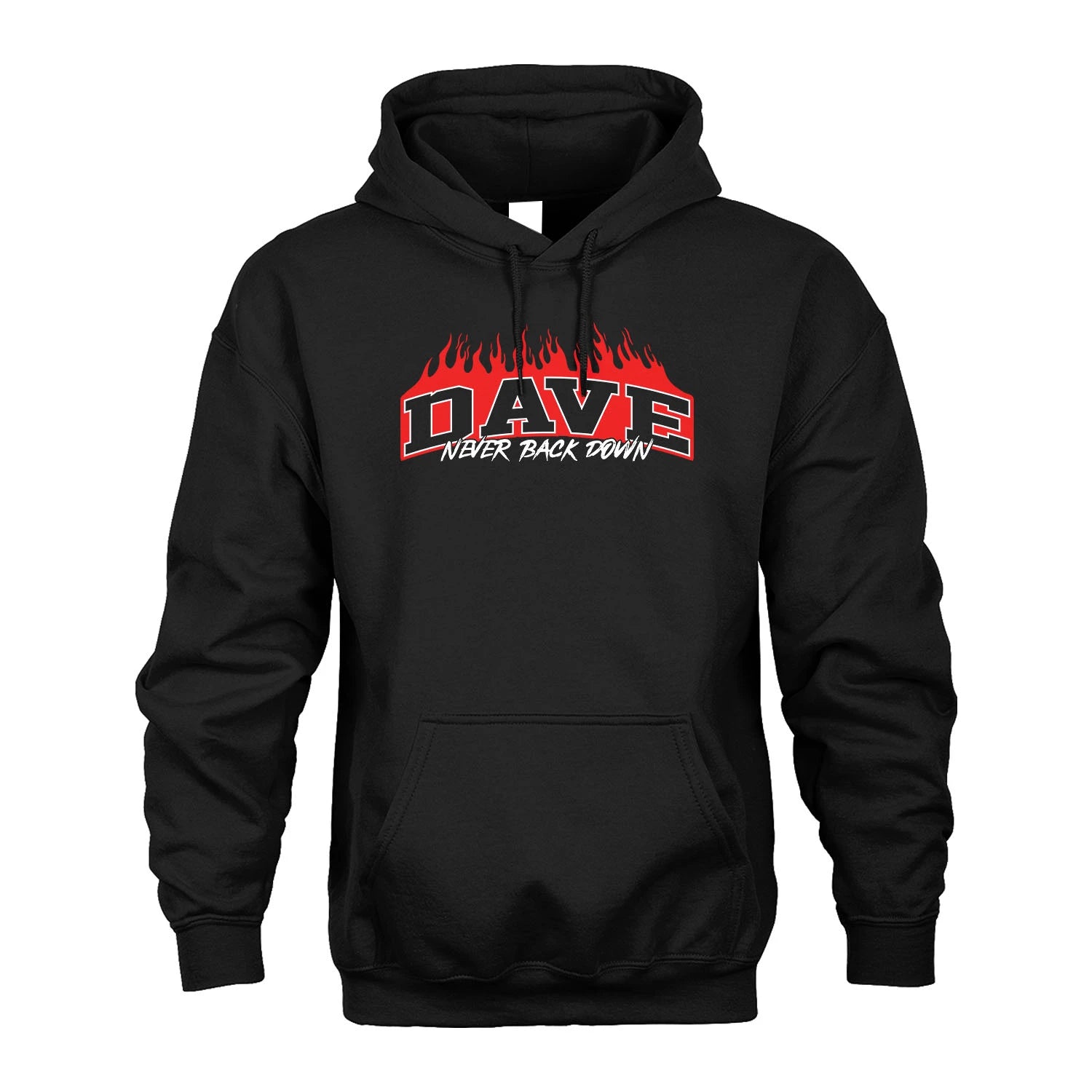 Never Back Down Your Name With Fire Shirt DAVE M1-37