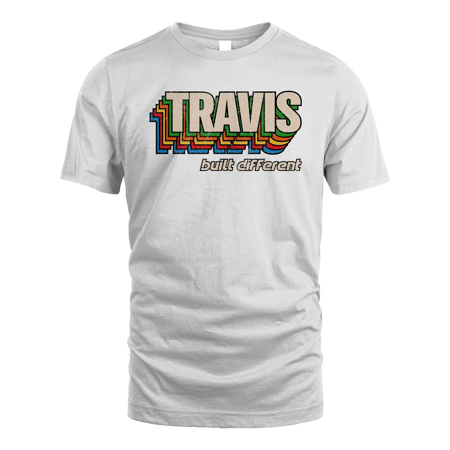 Your Name Built Different Retro Shirt TRAVIS M1-26
