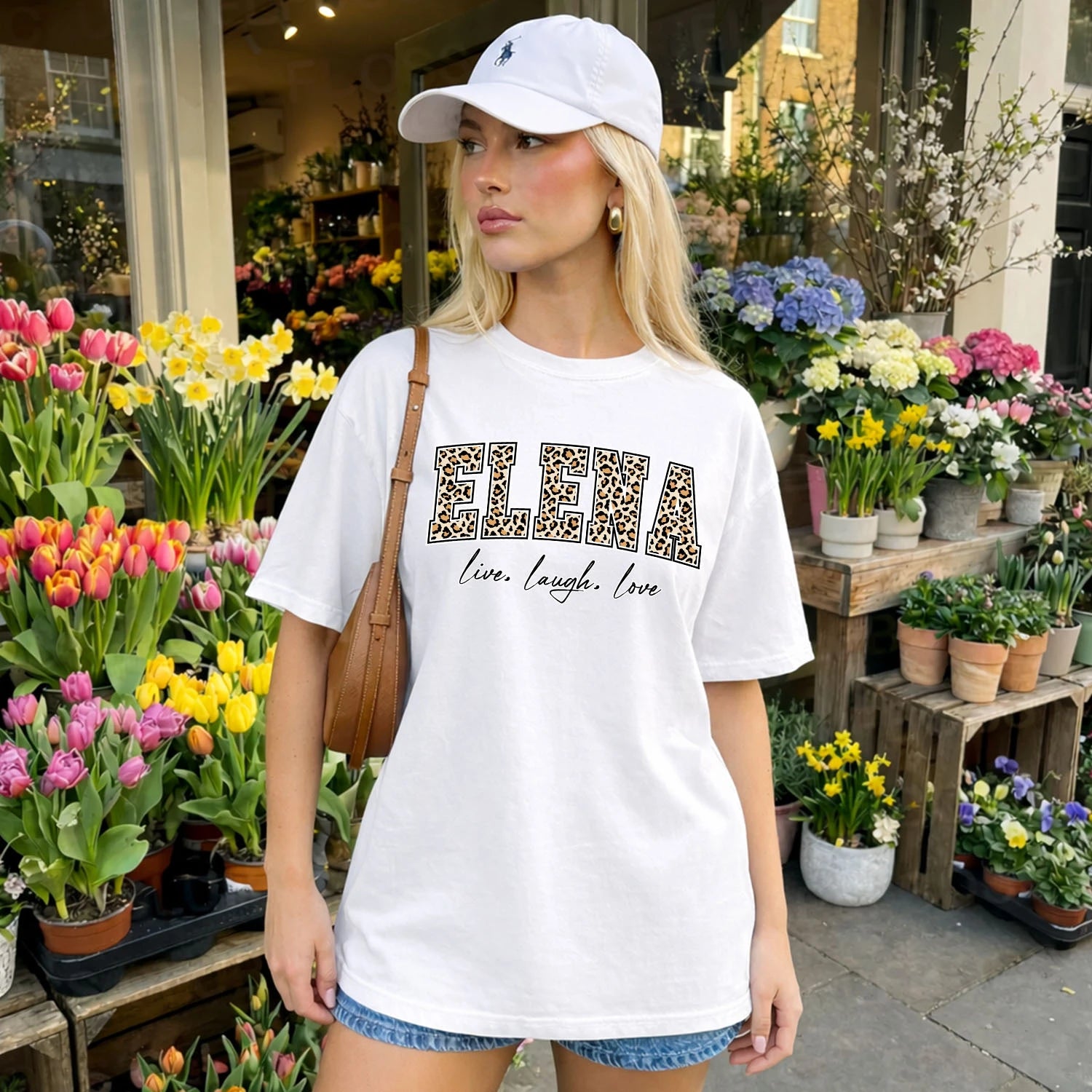 Live Laugh Love Custom Name With Leopard Pattern Shirt ELENA M1-13