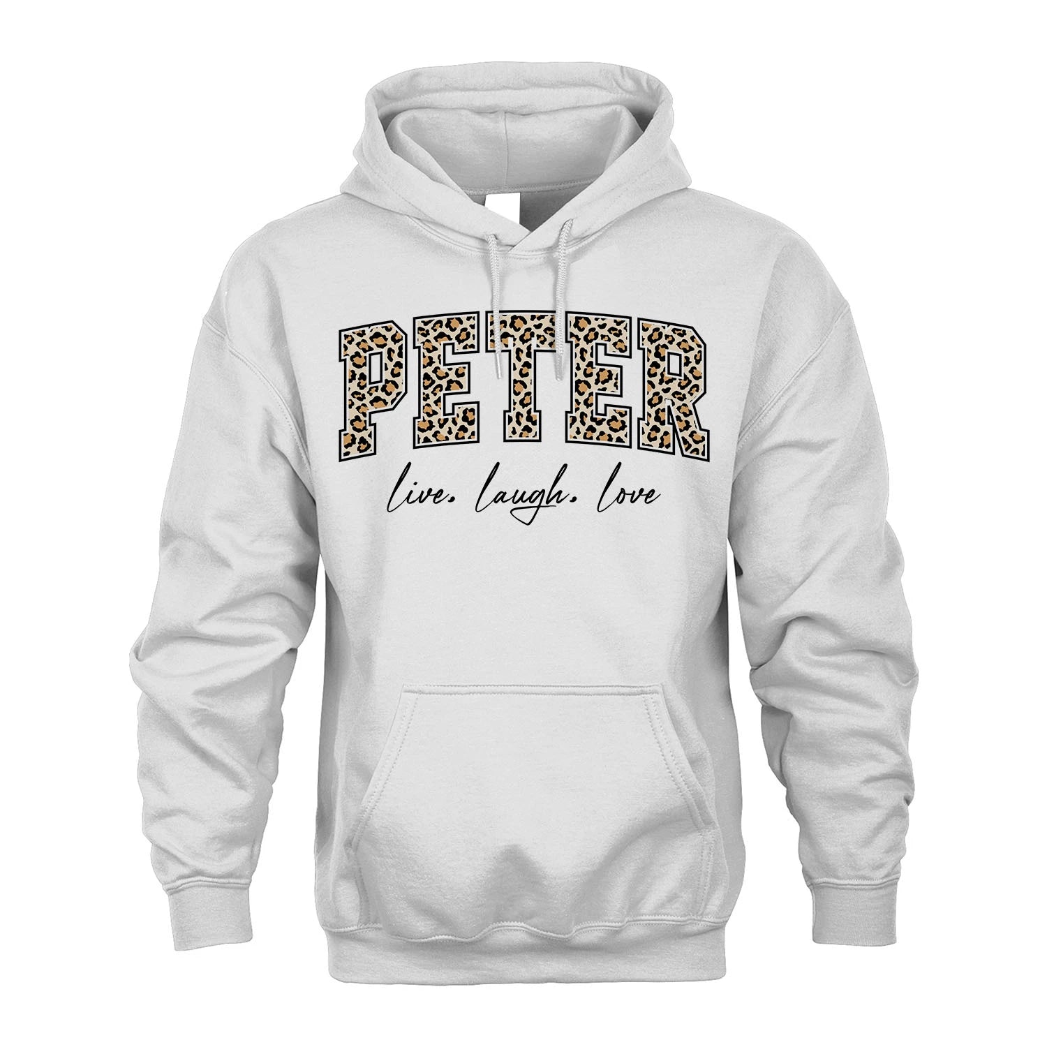 Live Laugh Love Custom Name With Leopard Pattern Shirt PETER M1-13