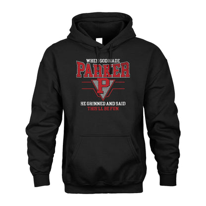 When God Made Your Name He Grinned And Said This'll Be Fun Baseball Shirt PARKER M1-29