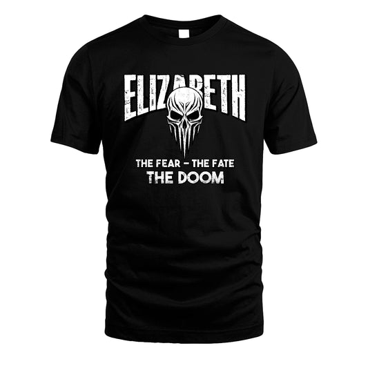 The Fear The Fate The Doom Skull Shirt ELIZABETH M1-39