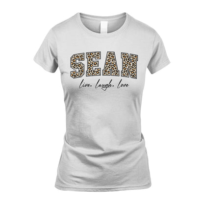 Live Laugh Love Custom Name With Leopard Pattern Shirt SEAN M1-13