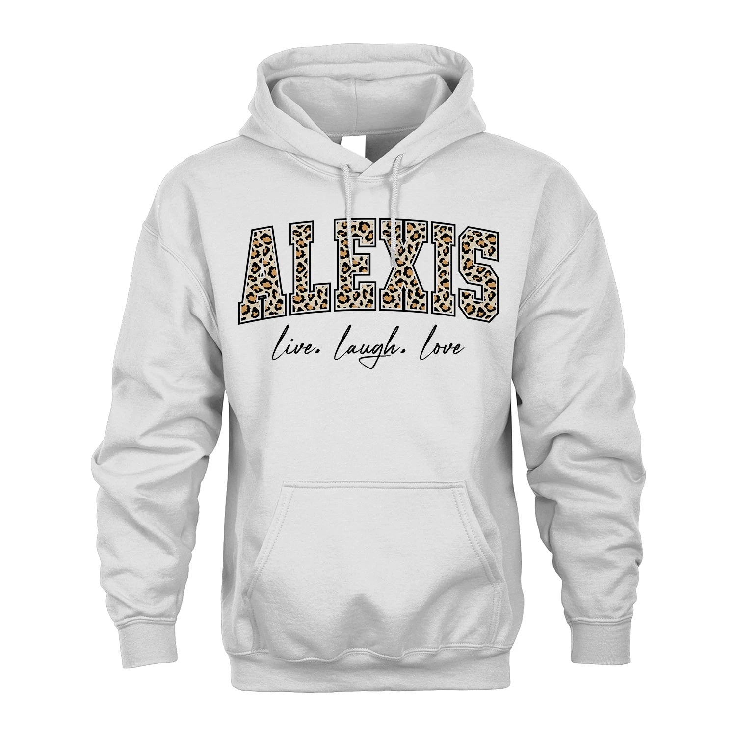 Live Laugh Love Custom Name With Leopard Pattern Shirt ALEXIS M1-13