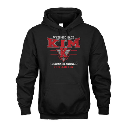 When God Made Your Name He Grinned And Said This'll Be Fun Baseball Shirt KIM M1-29