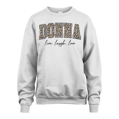 Live Laugh Love Custom Name With Leopard Pattern Shirt DONNA M1-13