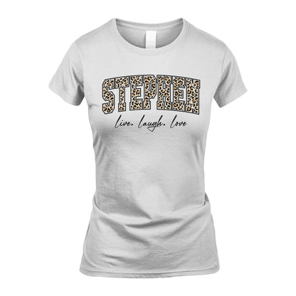 Live Laugh Love Custom Name With Leopard Pattern Shirt STEPHEN M1-13