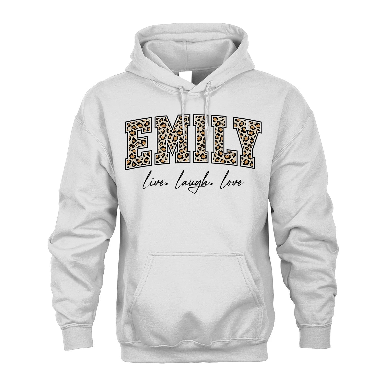 Live Laugh Love Custom Name With Leopard Pattern Shirt EMILY M1-13