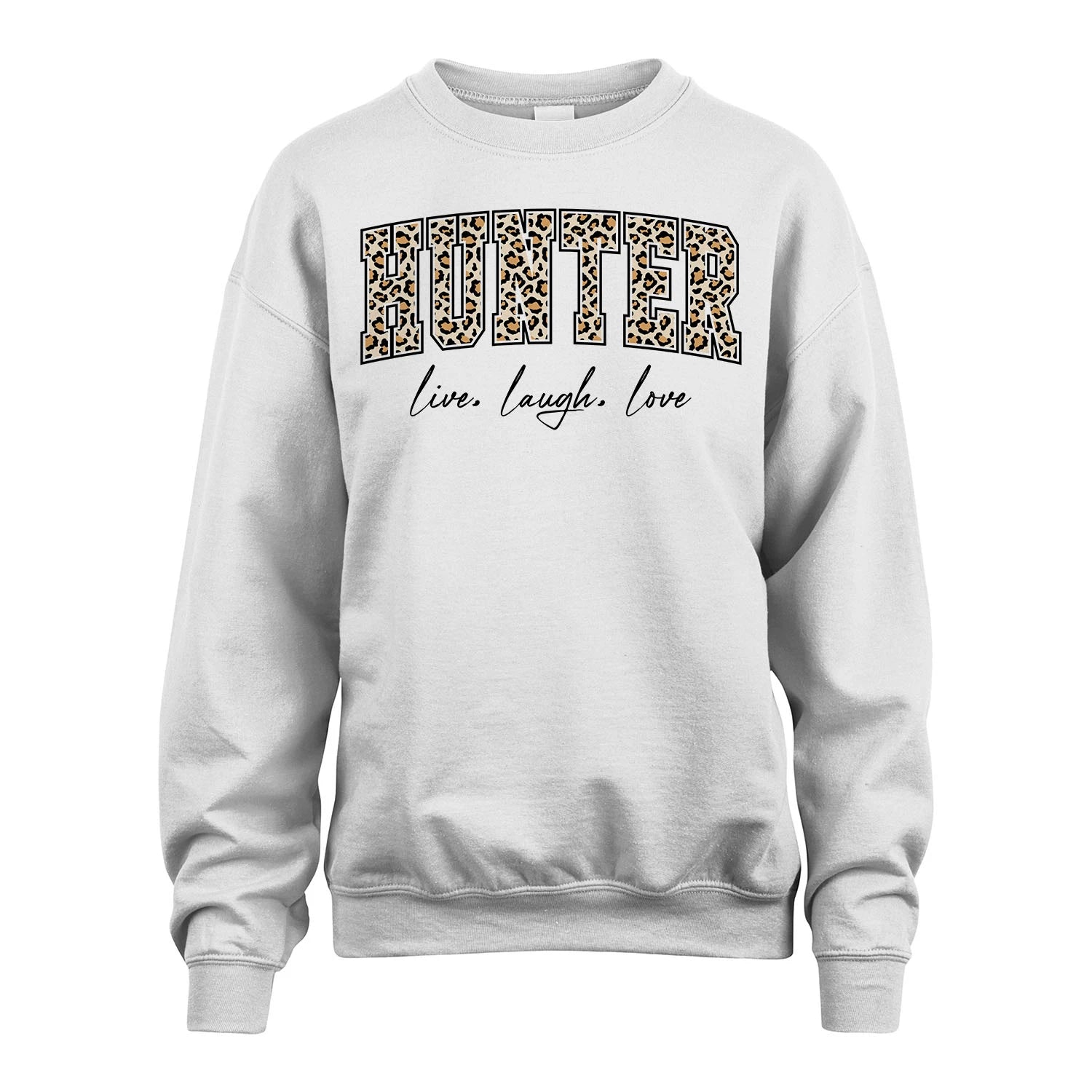 Live Laugh Love Custom Name With Leopard Pattern Shirt HUNTER M1-13