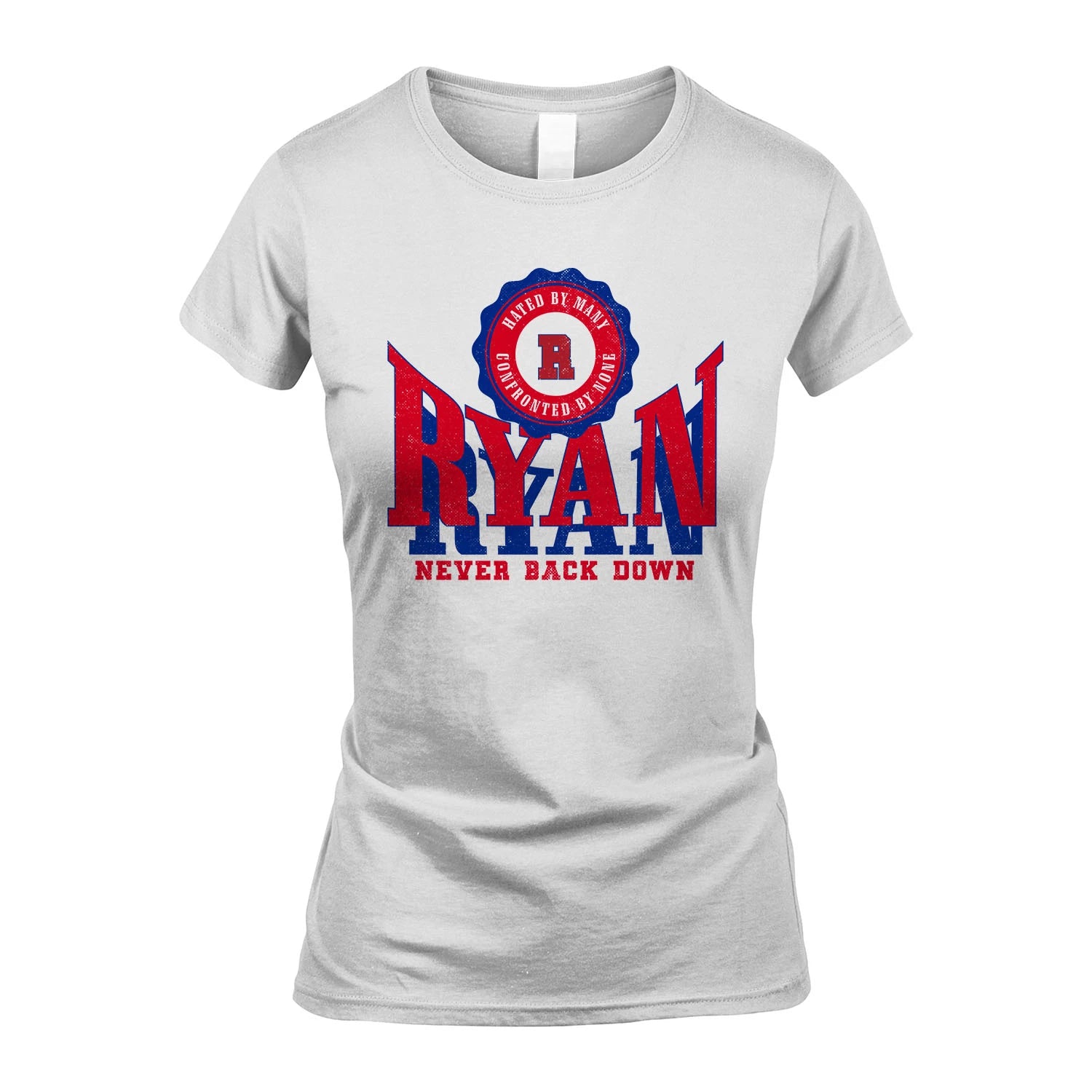 Your Name Never Back Down Shirt RYAN M1-33