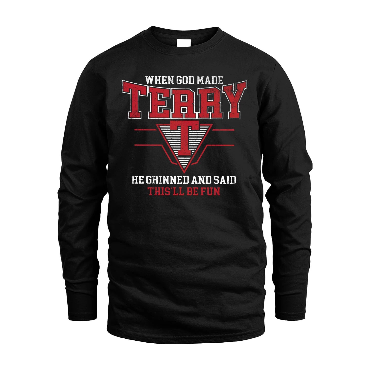 When God Made Your Name He Grinned And Said This'll Be Fun Baseball Shirt TERRY M1-29