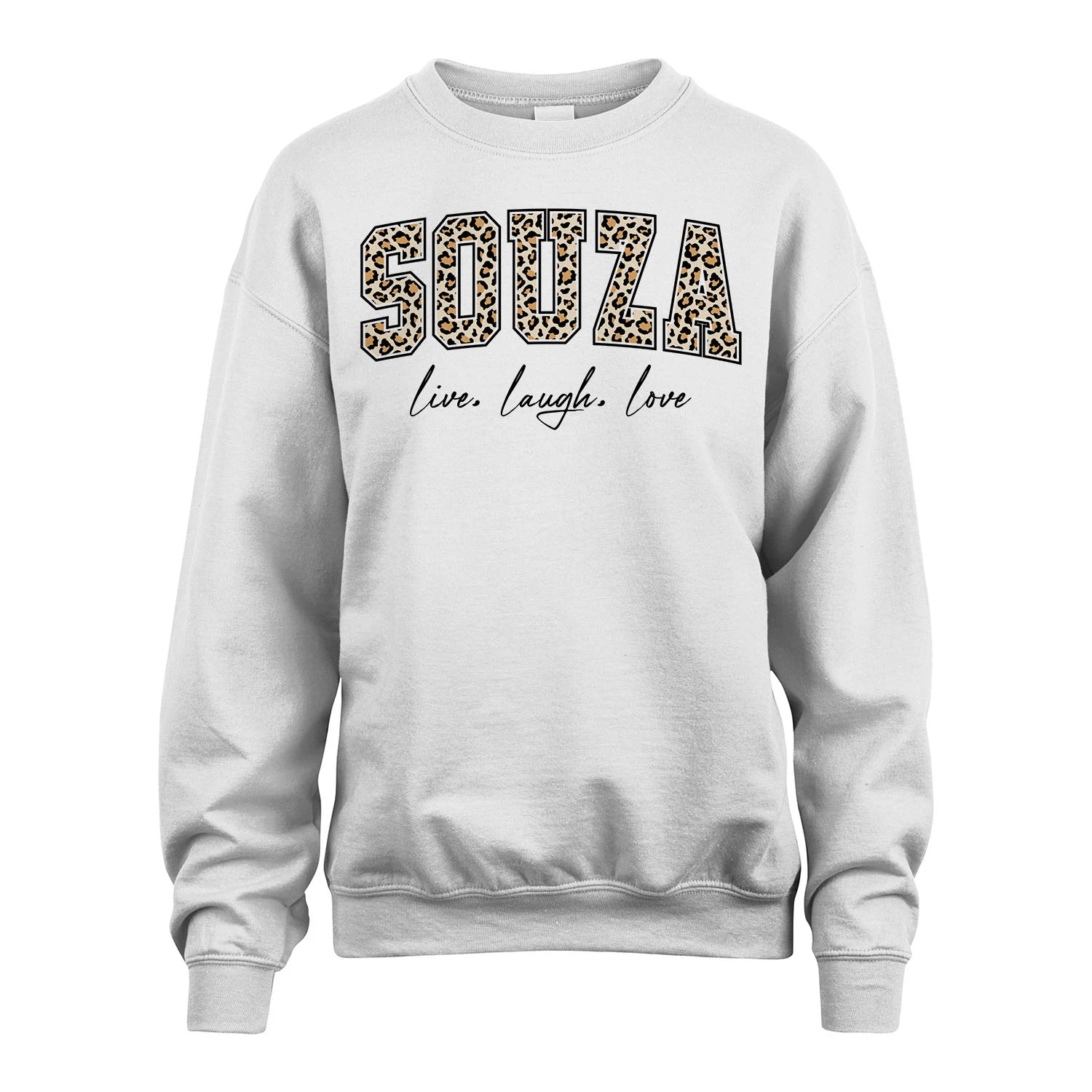Live Laugh Love Custom Name With Leopard Pattern Shirt SOUZA M1-13