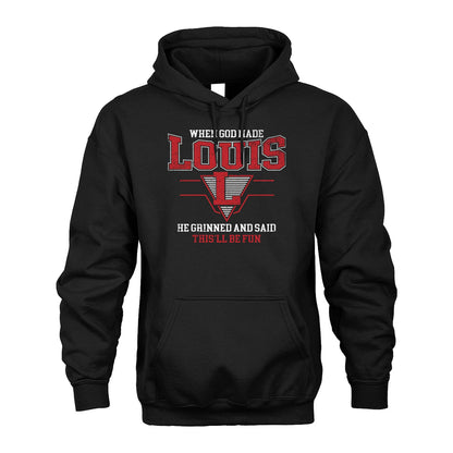 When God Made Your Name He Grinned And Said This'll Be Fun Baseball Shirt LOUIS M1-29