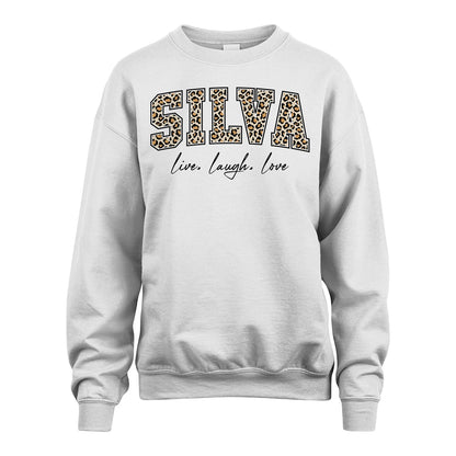 Live Laugh Love Custom Name With Leopard Pattern Shirt SILVA M1-13