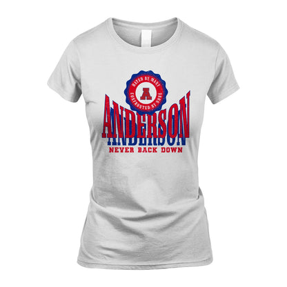 Your Name Never Back Down Shirt ANDERSON M1-33