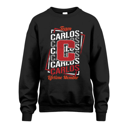 Team Your Name Lifetime Member Sporty Shirt CARLOS M1-25