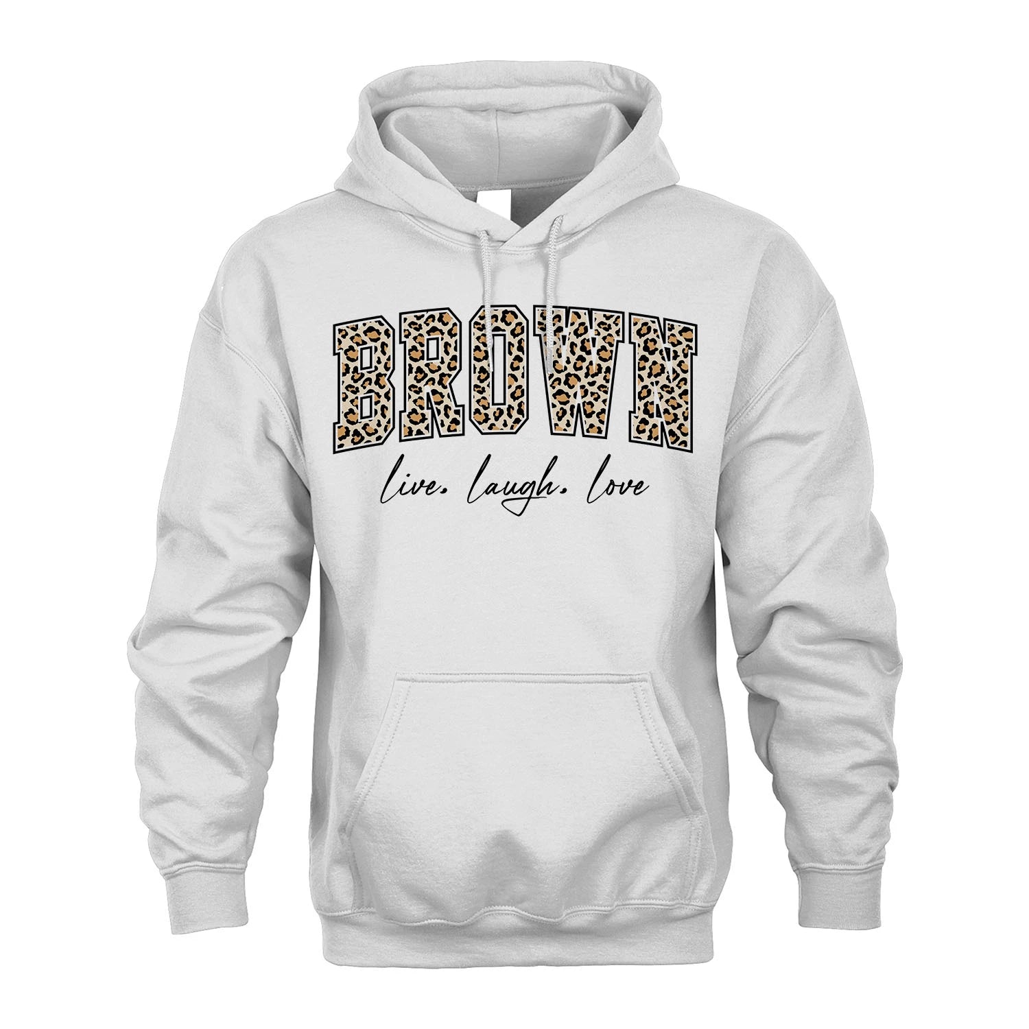 Live Laugh Love Custom Name With Leopard Pattern Shirt BROWN M1-13