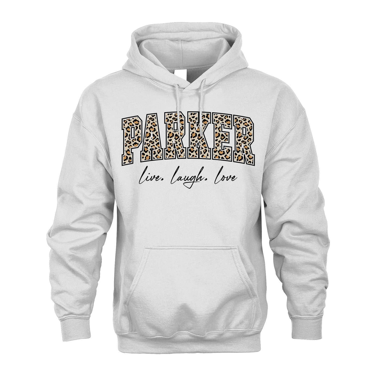 Live Laugh Love Custom Name With Leopard Pattern Shirt PARKER M1-13