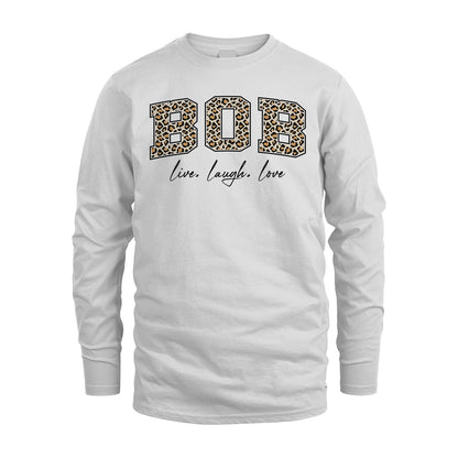 Live Laugh Love Custom Name With Leopard Pattern Shirt BOB M1-13