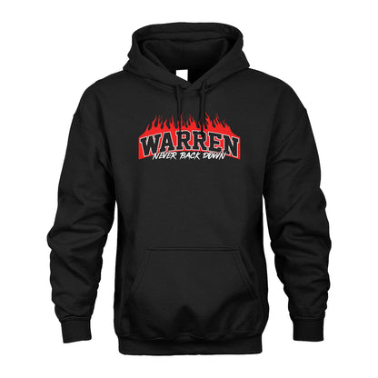 Never Back Down Your Name With Fire Shirt WARREN M1-37