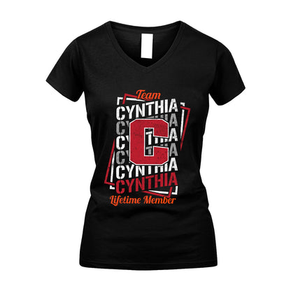 Team Your Name Lifetime Member Sporty Shirt CYNTHIA M1-25