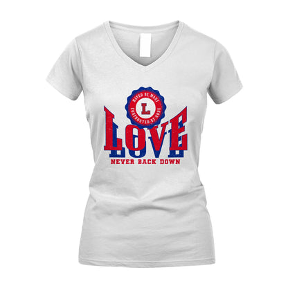 Your Name Never Back Down Shirt LOVE M1-33