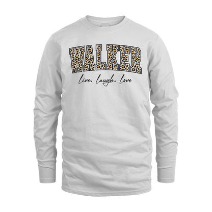Live Laugh Love Custom Name With Leopard Pattern Shirt WALKER M1-13