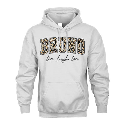 Live Laugh Love Custom Name With Leopard Pattern Shirt BRUNO M1-13
