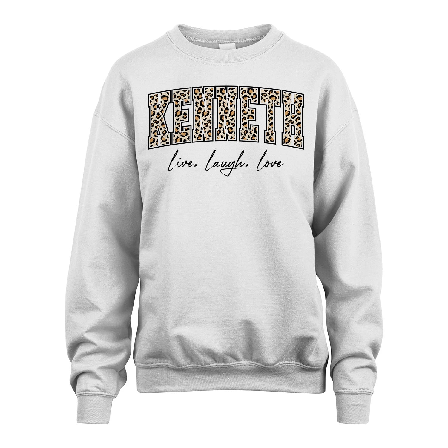 Live Laugh Love Custom Name With Leopard Pattern Shirt KENNETH M1-13