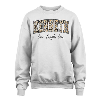 Live Laugh Love Custom Name With Leopard Pattern Shirt KENNETH M1-13