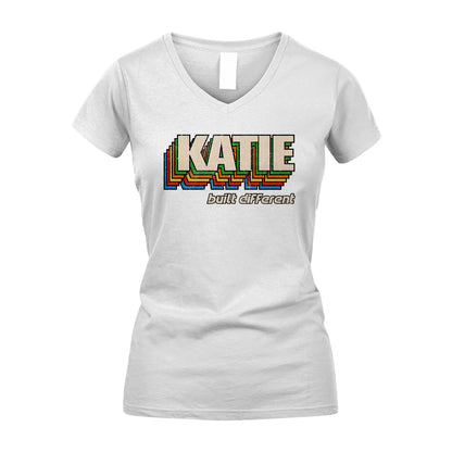 Your Name Built Different Retro Shirt KATIE M1-26