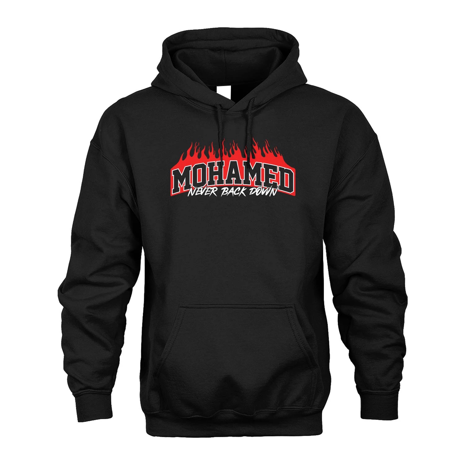 Never Back Down Your Name With Fire Shirt MOHAMED M1-37
