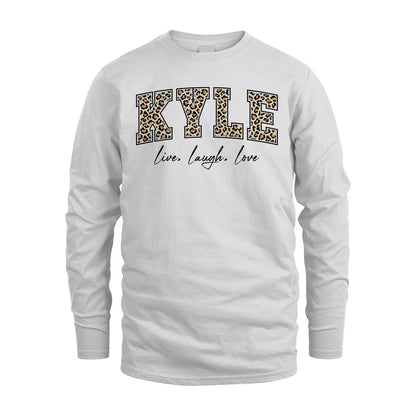 Live Laugh Love Custom Name With Leopard Pattern Shirt KYLE M1-13